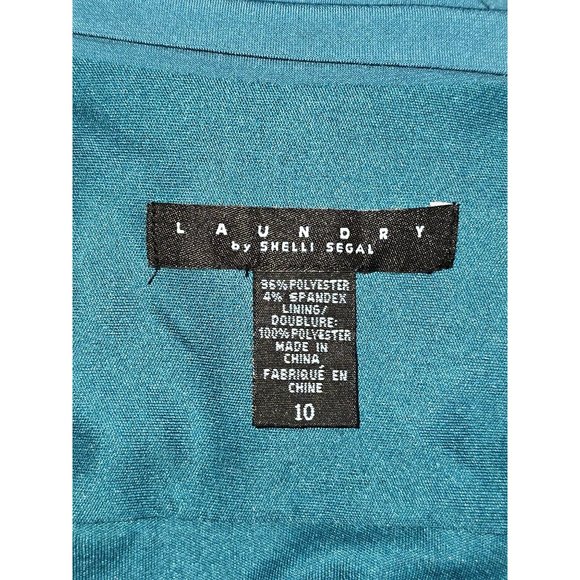 Laundry by Shelli Segal Women's Teal Knee Length Dress Sz 10 1606 - Picture 7 of 8